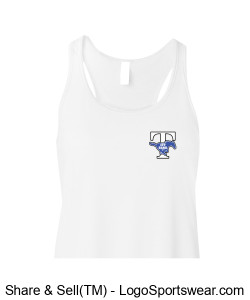 OPTIONAL FOR BAND: "JET Band" small logo white logo ladies flowey racerback tank Design Zoom
