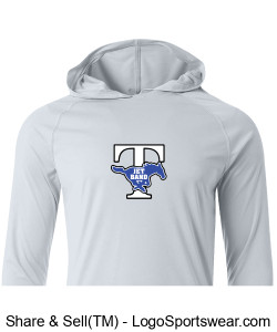 OPTIONAL FOR BAND: "JET Band" logo white UV protection Hooded Long Sleeve Permormance TShirt Design Zoom