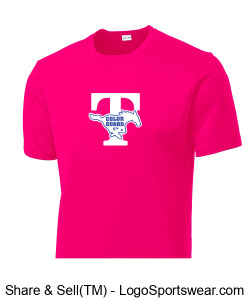 OPTIONAL FOR COLOR GUARD: Color Guard Logo -  Unisex Adult Performance T-Shirt Pink Design Zoom