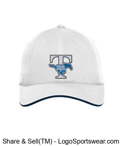 OPTIONAL FOR COLOR GUARD "Color Guard" embroidered logo white and navy cap Design Zoom