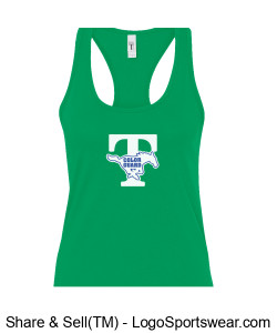 OPTIONAL FOR COLOR GUARD: Color Guard Logo Ladies Racerback Tank in green Design Zoom