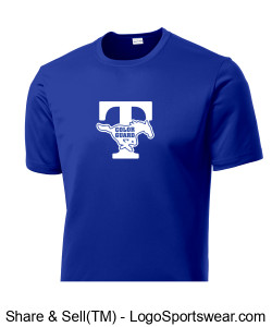 OPTIONAL FOR COLOR GUARD: Color Guard Logo -  Unisex Adult Performance T-Shirt Blue Design Zoom