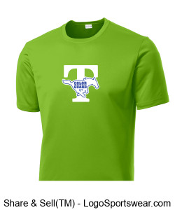 OPTIONAL FOR COLOR GUARD: Color Guard Logo -  Unisex Adult Performance T-Shirt Green Design Zoom