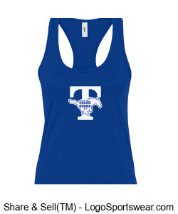 OPTIONAL FOR COLOR GUARD: Color Guard Logo Ladies Racerback Tank in blue Design Zoom