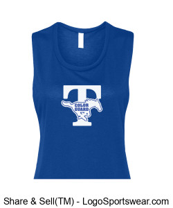 OPTIONAL FOR COLOR GUARD: Color Guard Logo Ladies Muscle Tank Blue Design Zoom