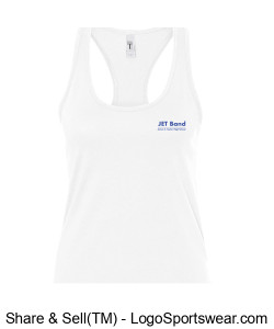 OPTIONAL FOR BAND: "JET Band" text logo white Ladies Racerback Tank - text logo Design Zoom
